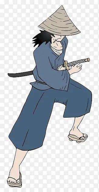 彩色手绘武士