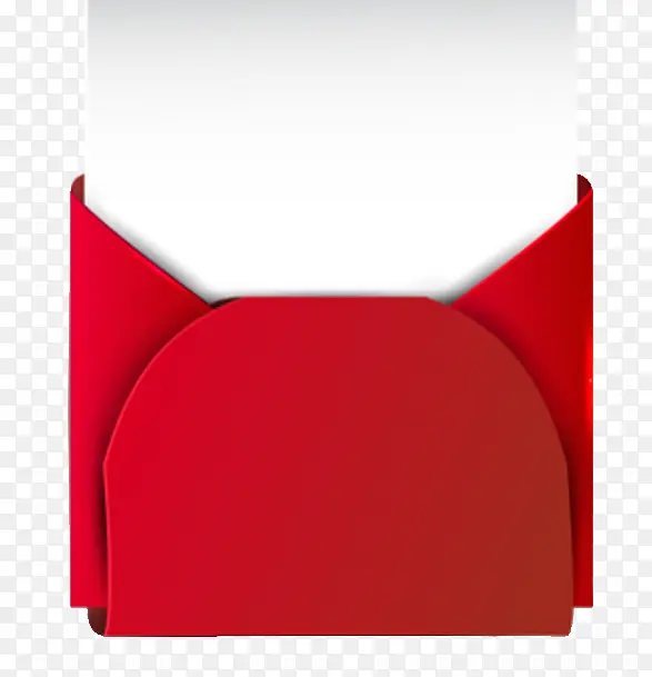 红色立体时尚的信封信纸