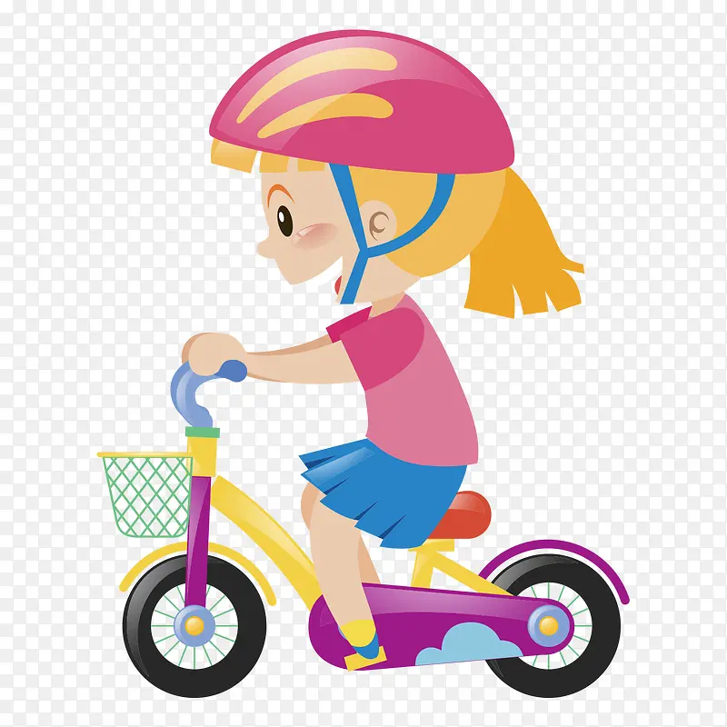 儿童玩耍骑自行车
