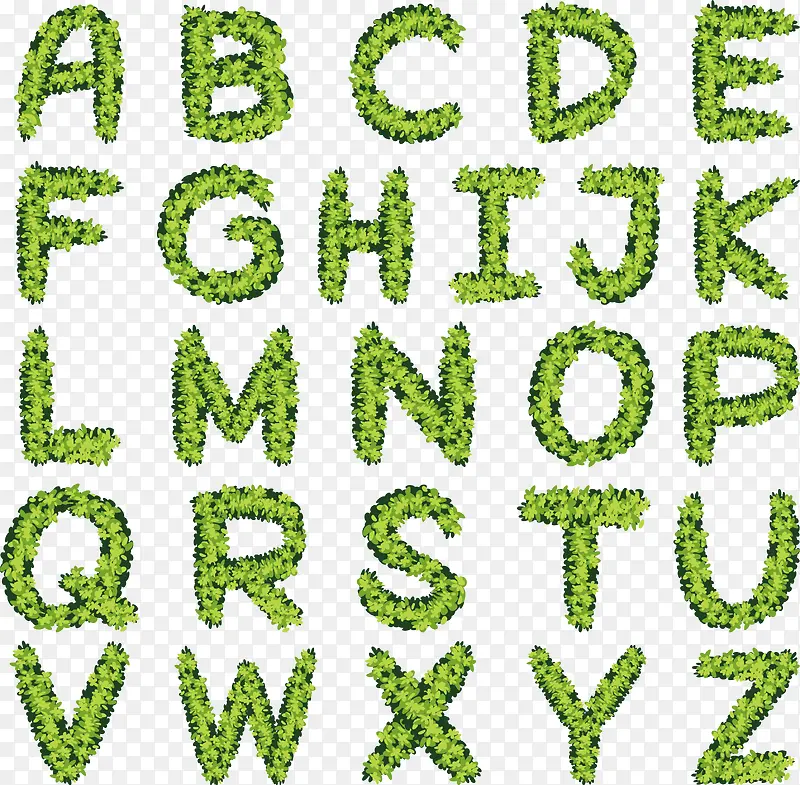 绿色草坪英文字母