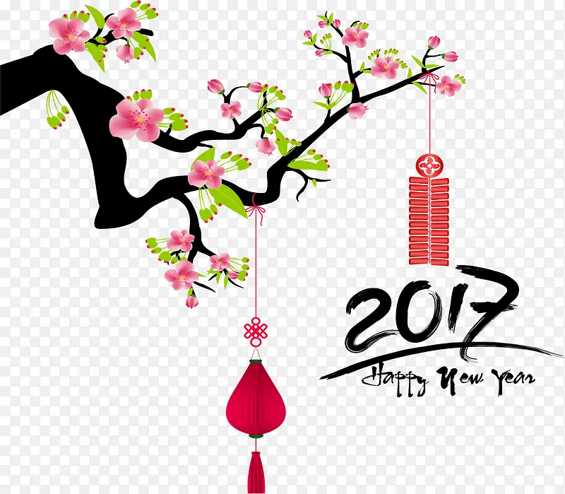 梅花枝头挂鞭炮