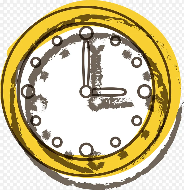 黄色手绘时钟
