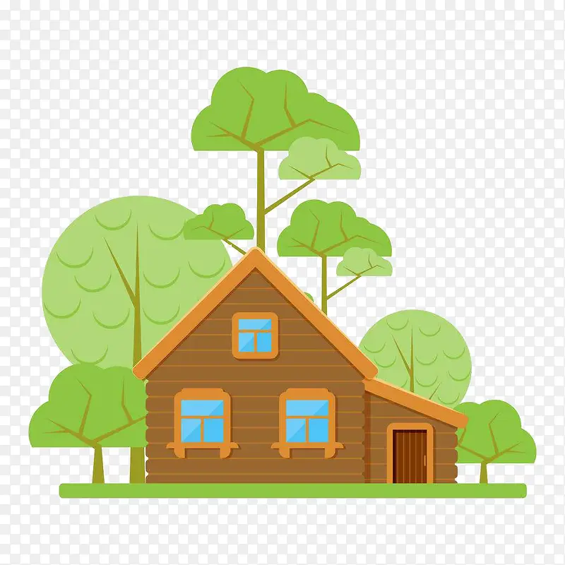 绿色环保风格扁平化风格房屋图案