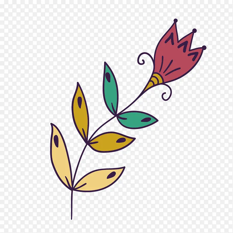 矢量手绘花卉