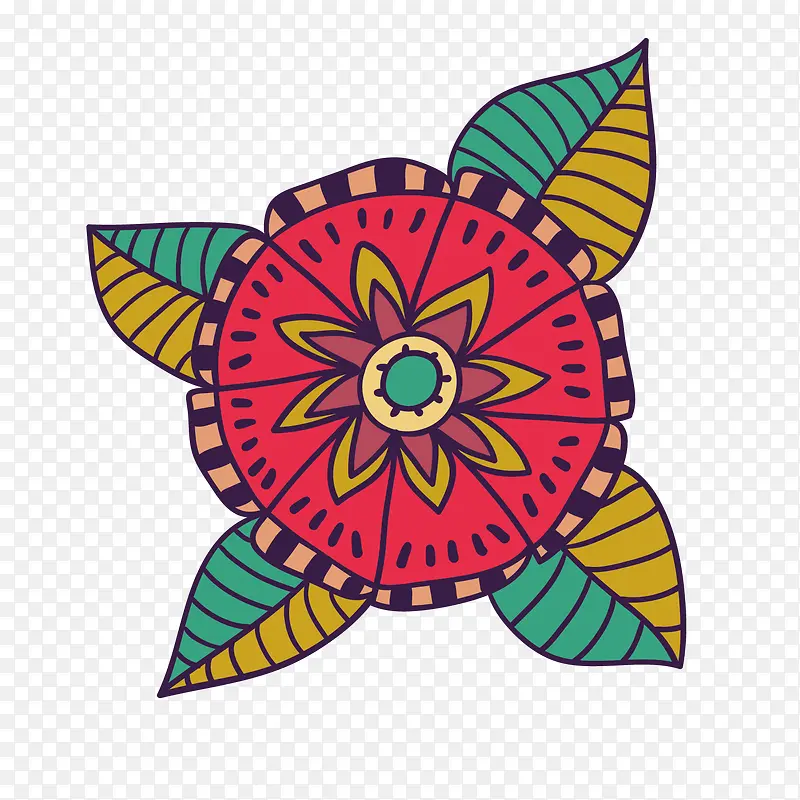 矢量手绘花卉