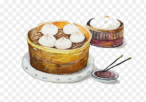 水彩春节年夜饭食物
