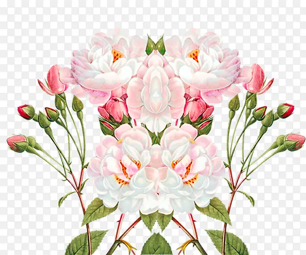 手绘鲜花花簇元素