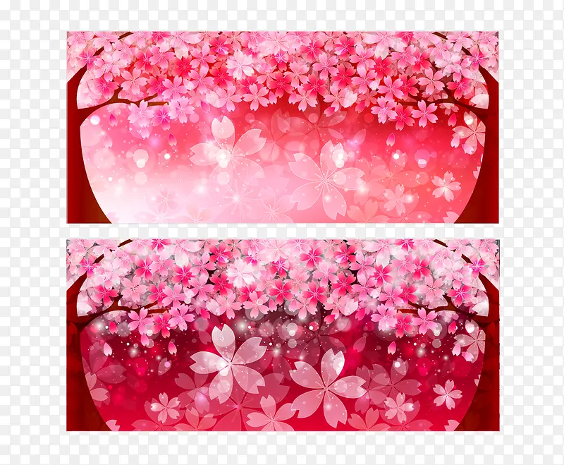 粉色樱花背景矢量素材