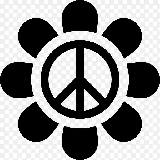 花与和平的标志图标