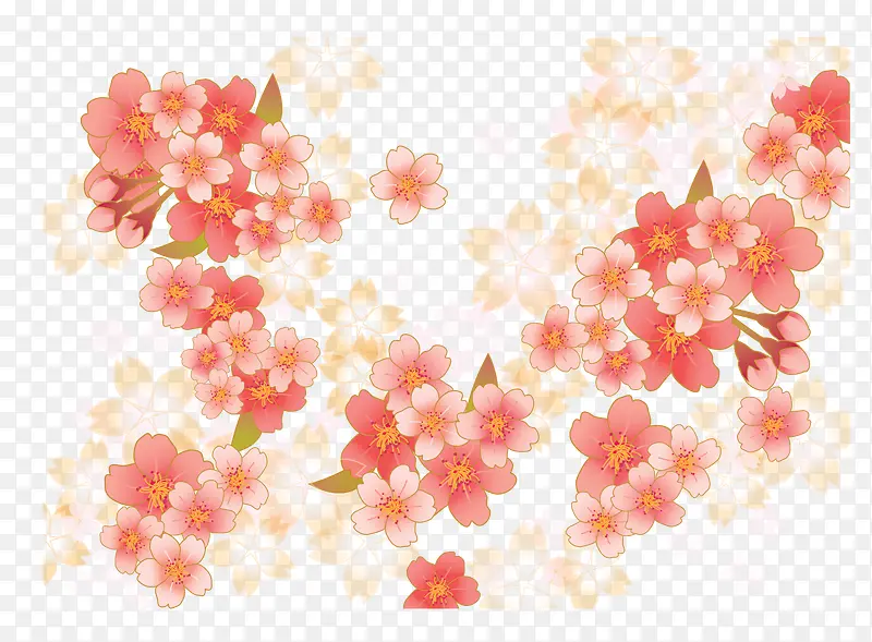 手绘粉色樱花
