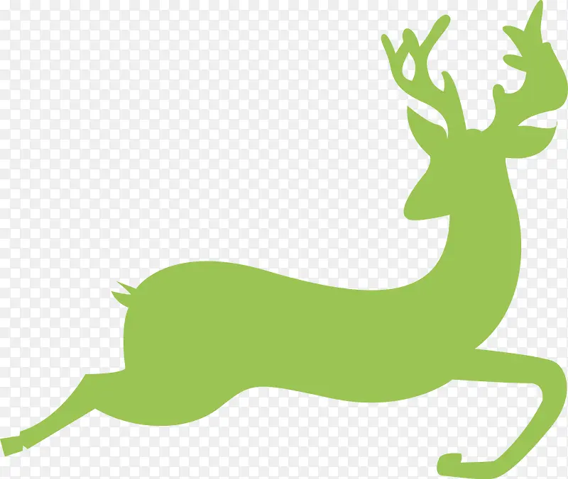 圣诞节卡通手绘奔跑的羚羊图片