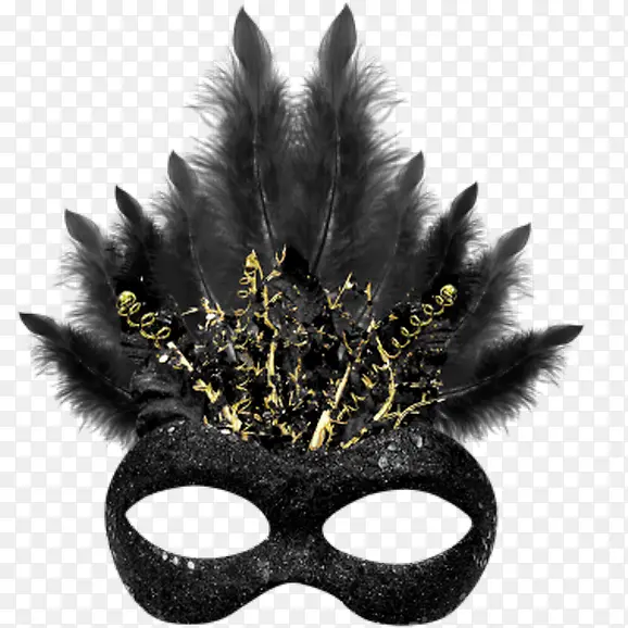 2017黑色羽毛面具