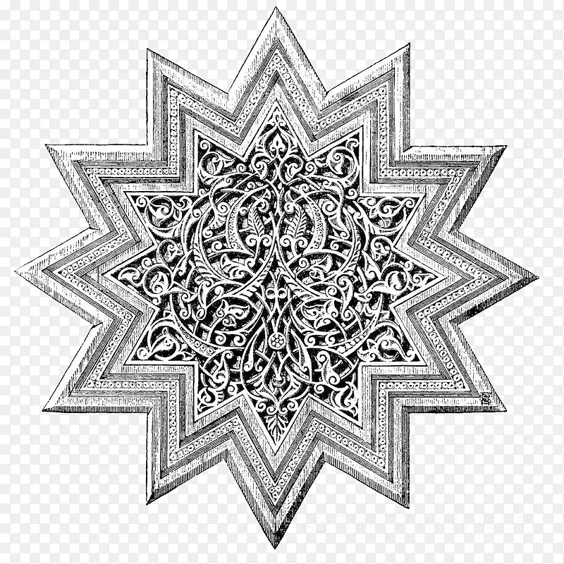 伊斯兰风格的十二角形装饰图案
