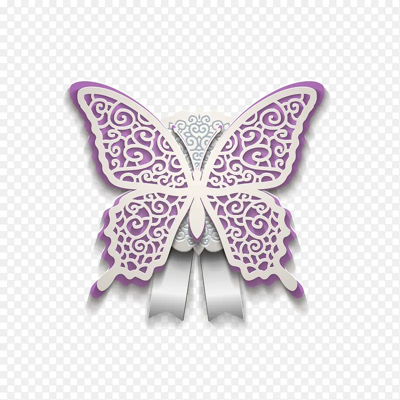 美丽白色花纹蝴蝶