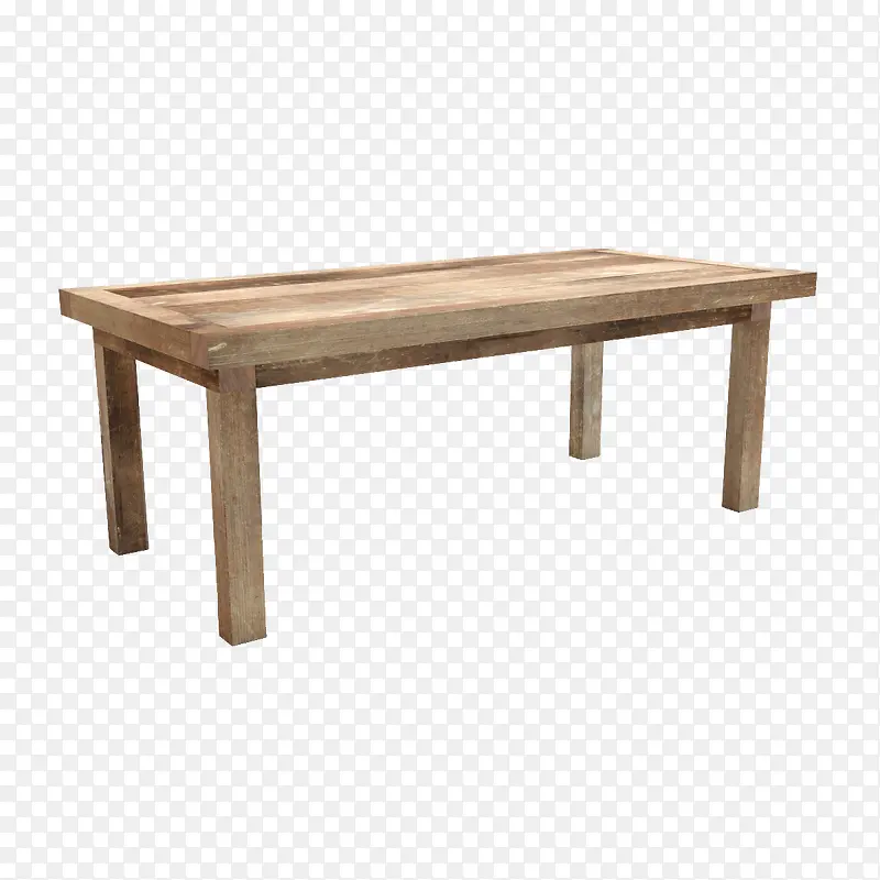 棕色长条旧桌子