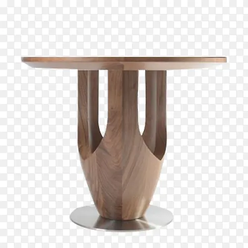 圆形木桌子