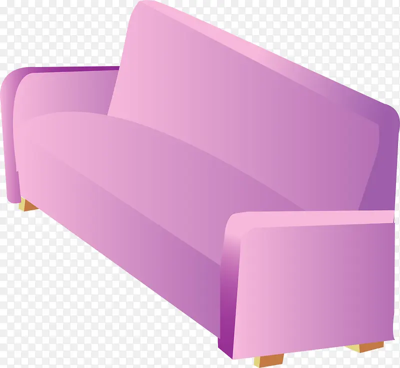 矢量手绘紫色沙发