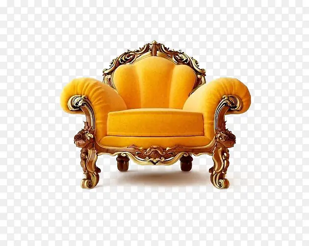 金色的欧式单人沙发