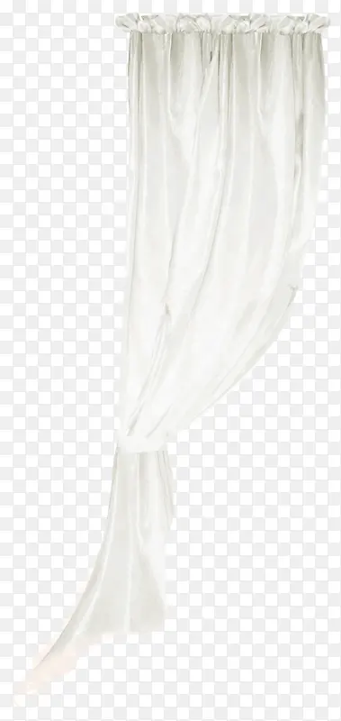 白色窗帘模型