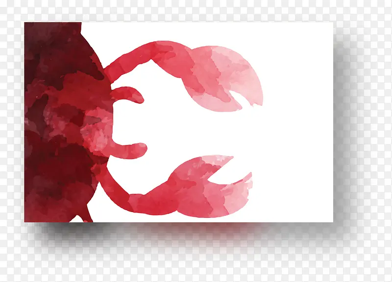 红色的螃蟹名片矢量