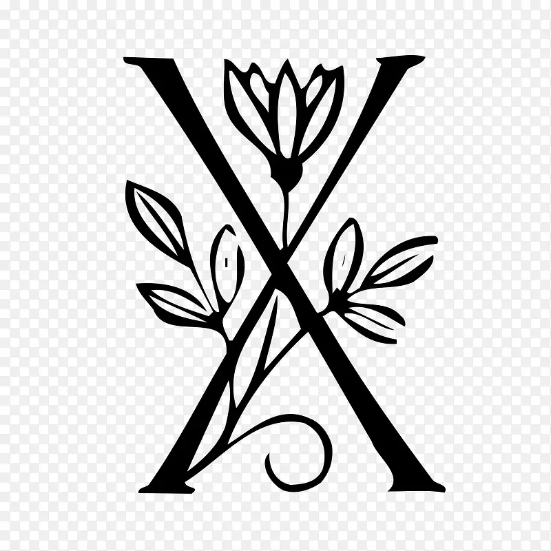 字母X花朵