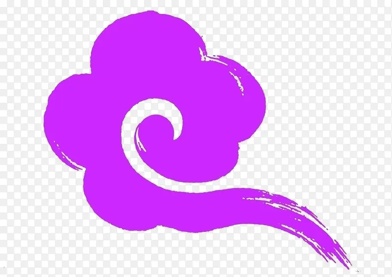 底纹图标卡通祥云素材 紫色祥云