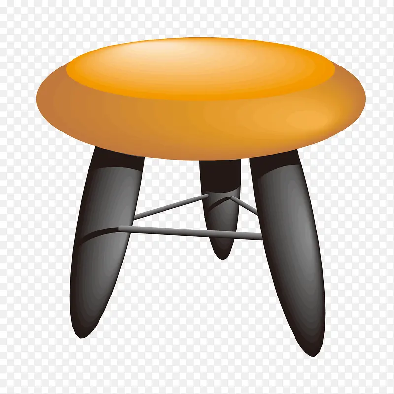 卡通橙色的凳子设计