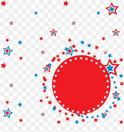 红色圆形环与五角星