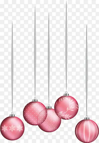 矢量粉红垂吊圣诞球