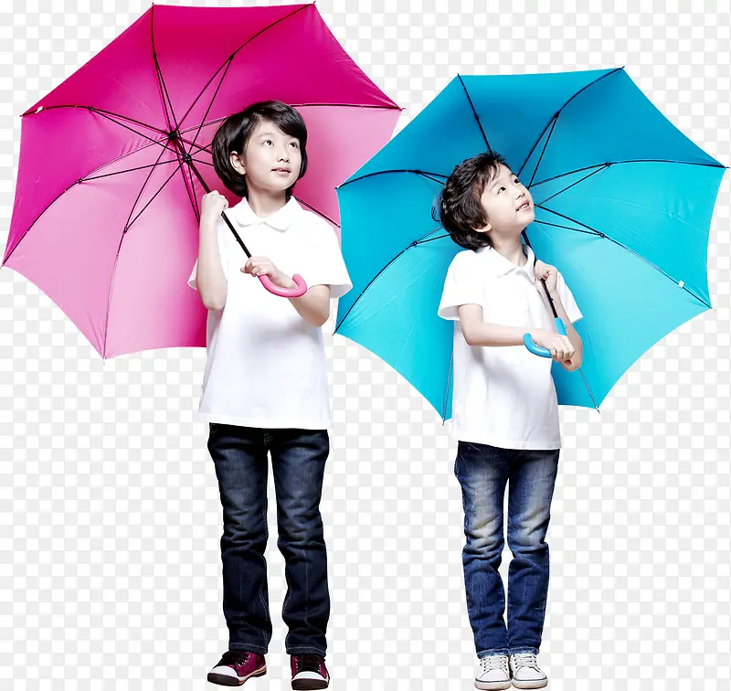 高清摄影公益广告打伞的小孩子