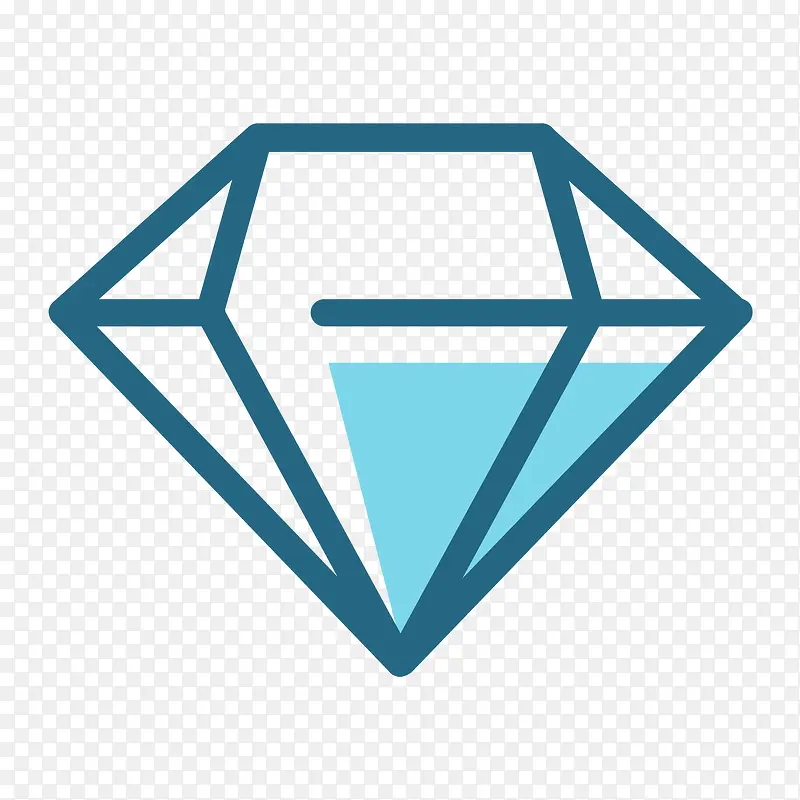 蓝色几何钻石元素