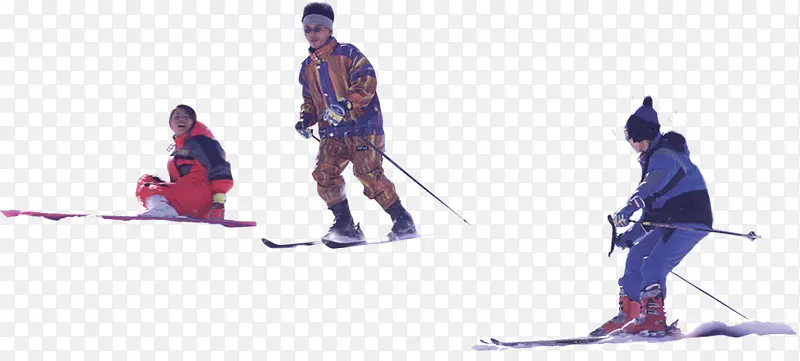 高清摄影一群小孩子在滑雪