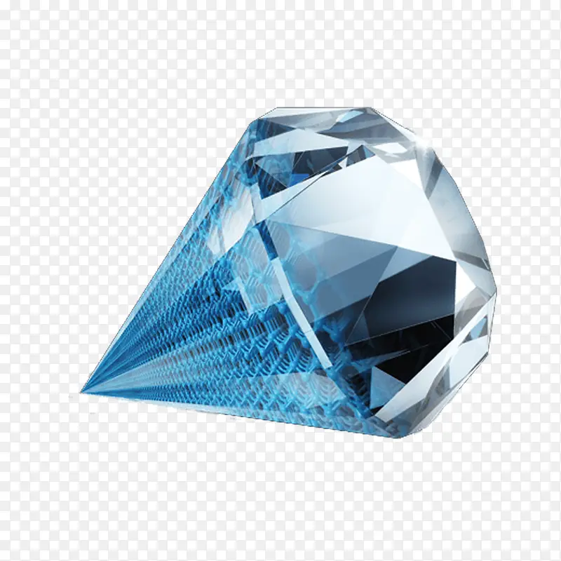 蓝色多边形钻石