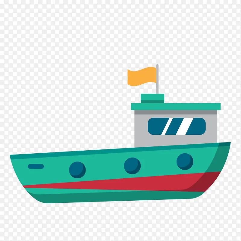 绿色轮船航海工具