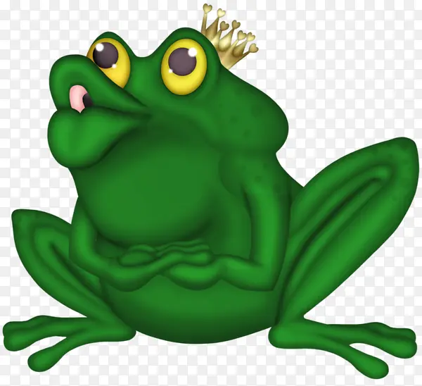 卡通绿色癞蛤蟆青蛙王子