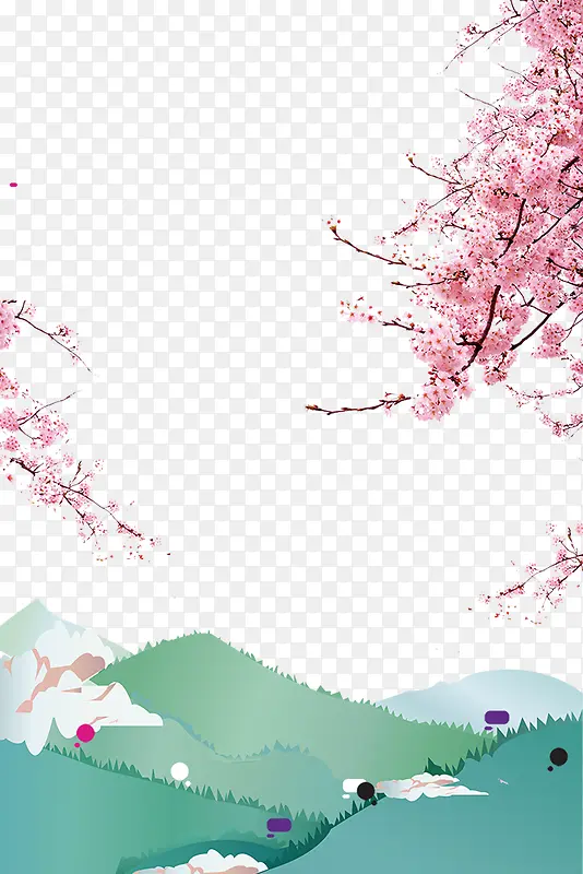 春季浪漫樱花季装饰边框