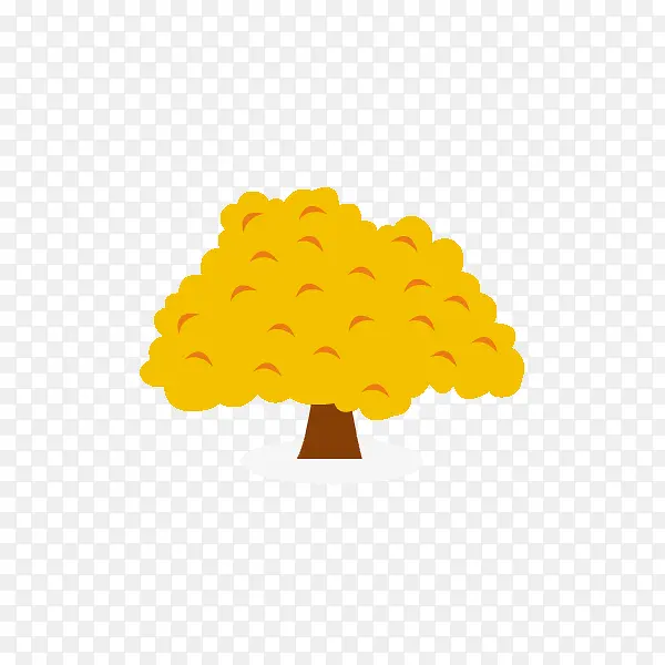 黄色简约树木