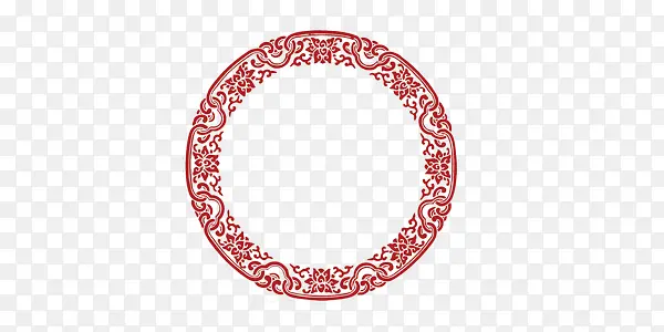 中国风传统民俗剪纸圆环