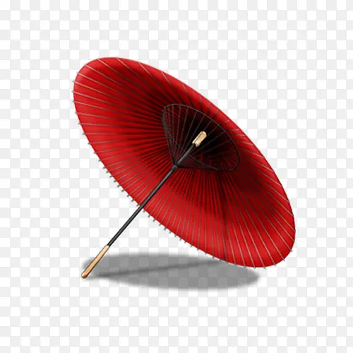 手绘红色的伞