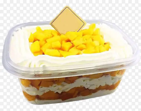 芒果千层蛋糕盒子装饰PNG