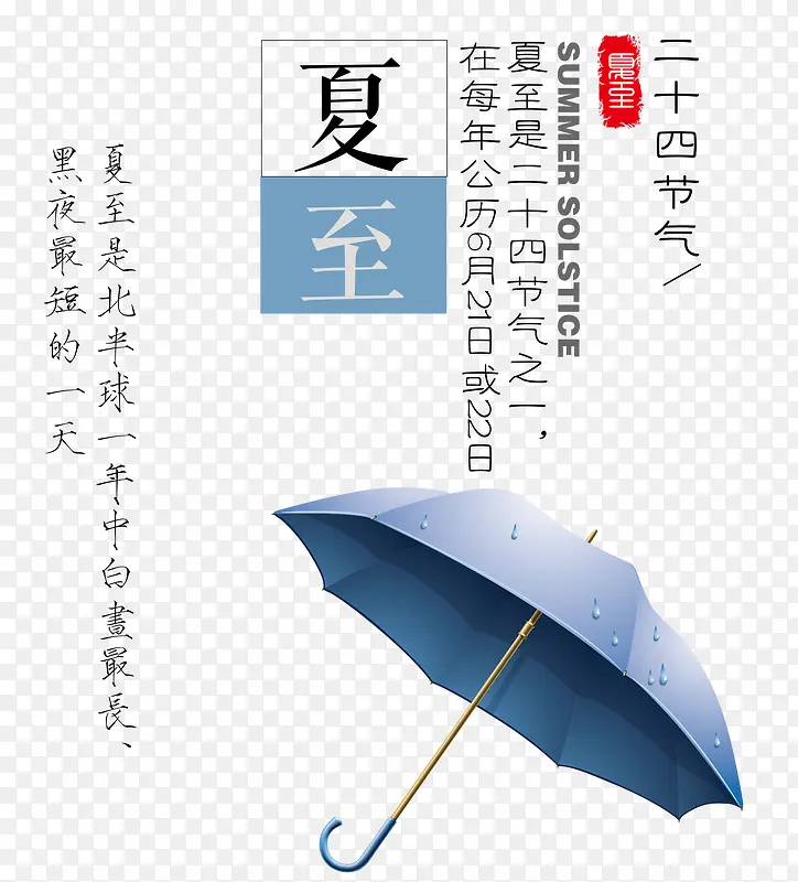 夏至主题雨伞海报