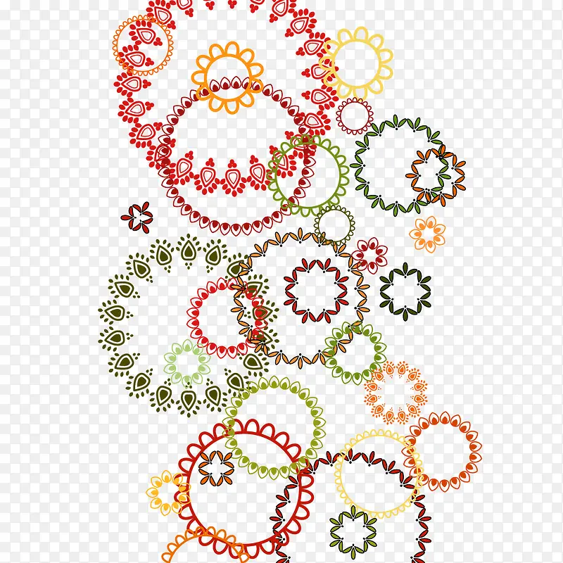 圈圈绚丽的花纹背景——矢量素材