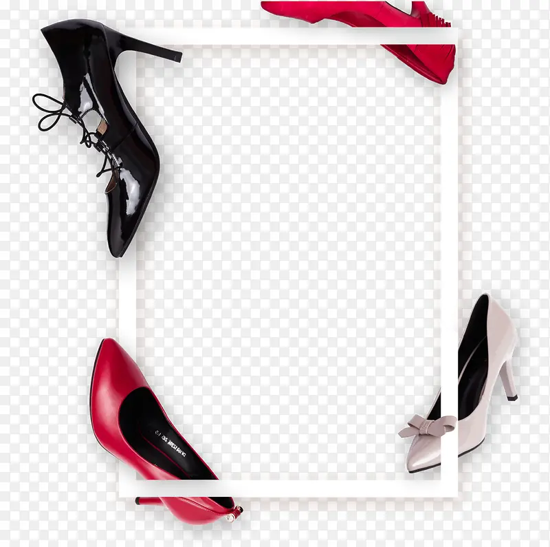 女鞋皮鞋边框创意广告