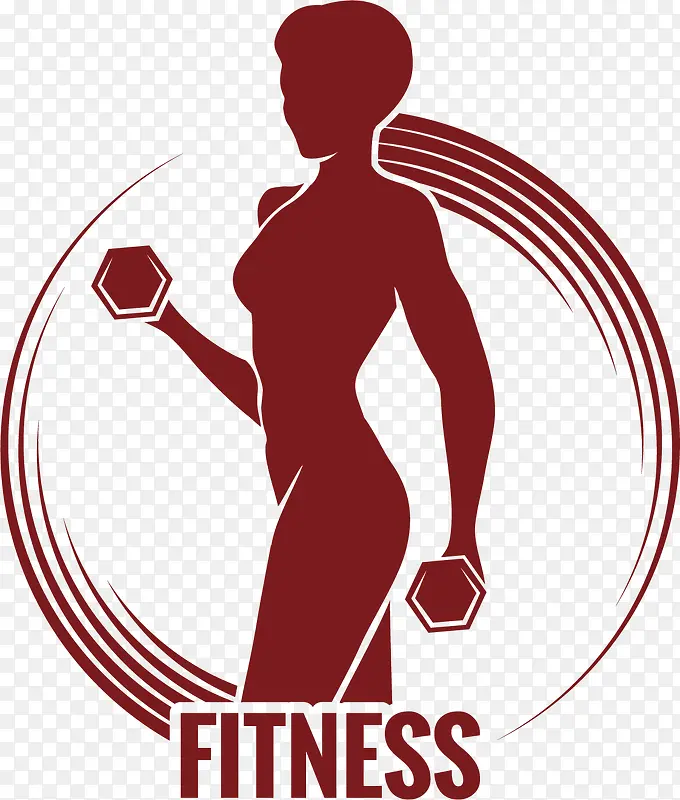 圆形红色健身俱乐部logo