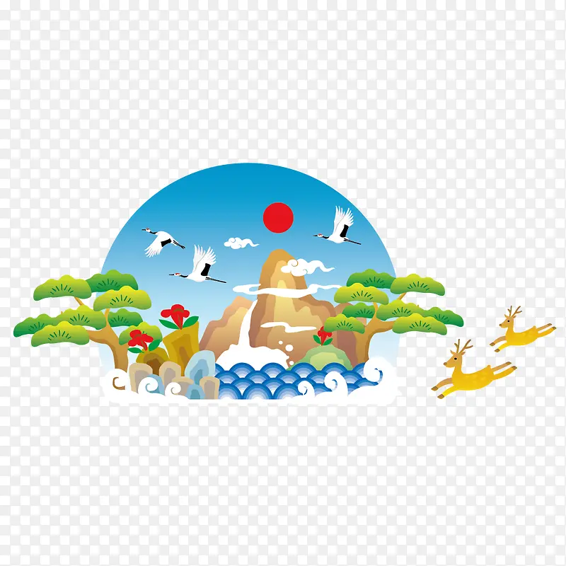 白鹤松树