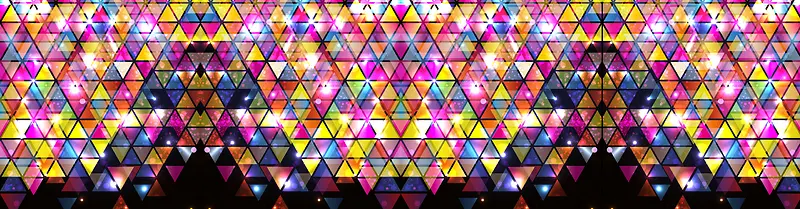彩色三角形拼接玻璃海报背景