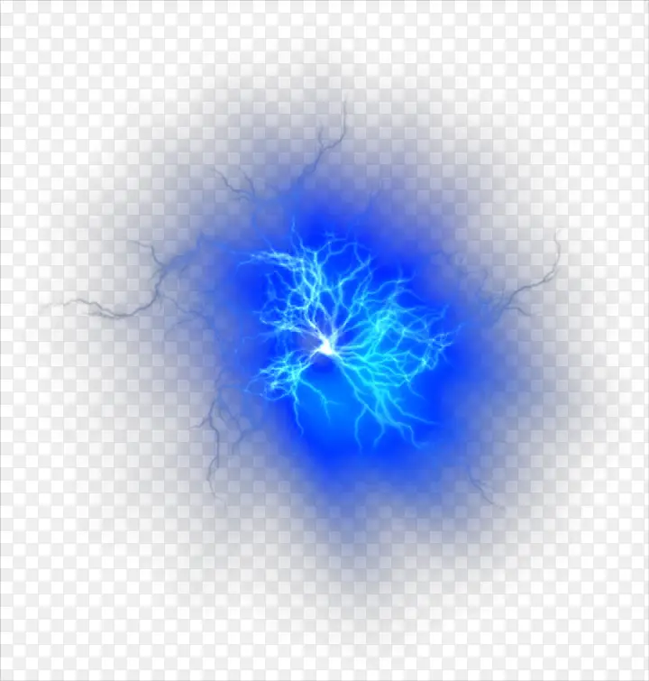 蓝光闪电耀眼光效PNG