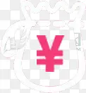 手绘白色钱袋招聘宣传