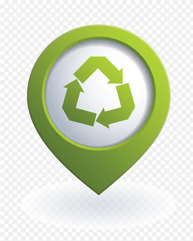 绿色可回收圆形导航标签