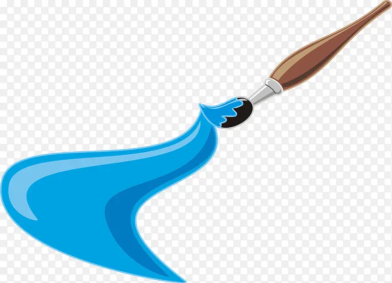 蓝色水粉画笔